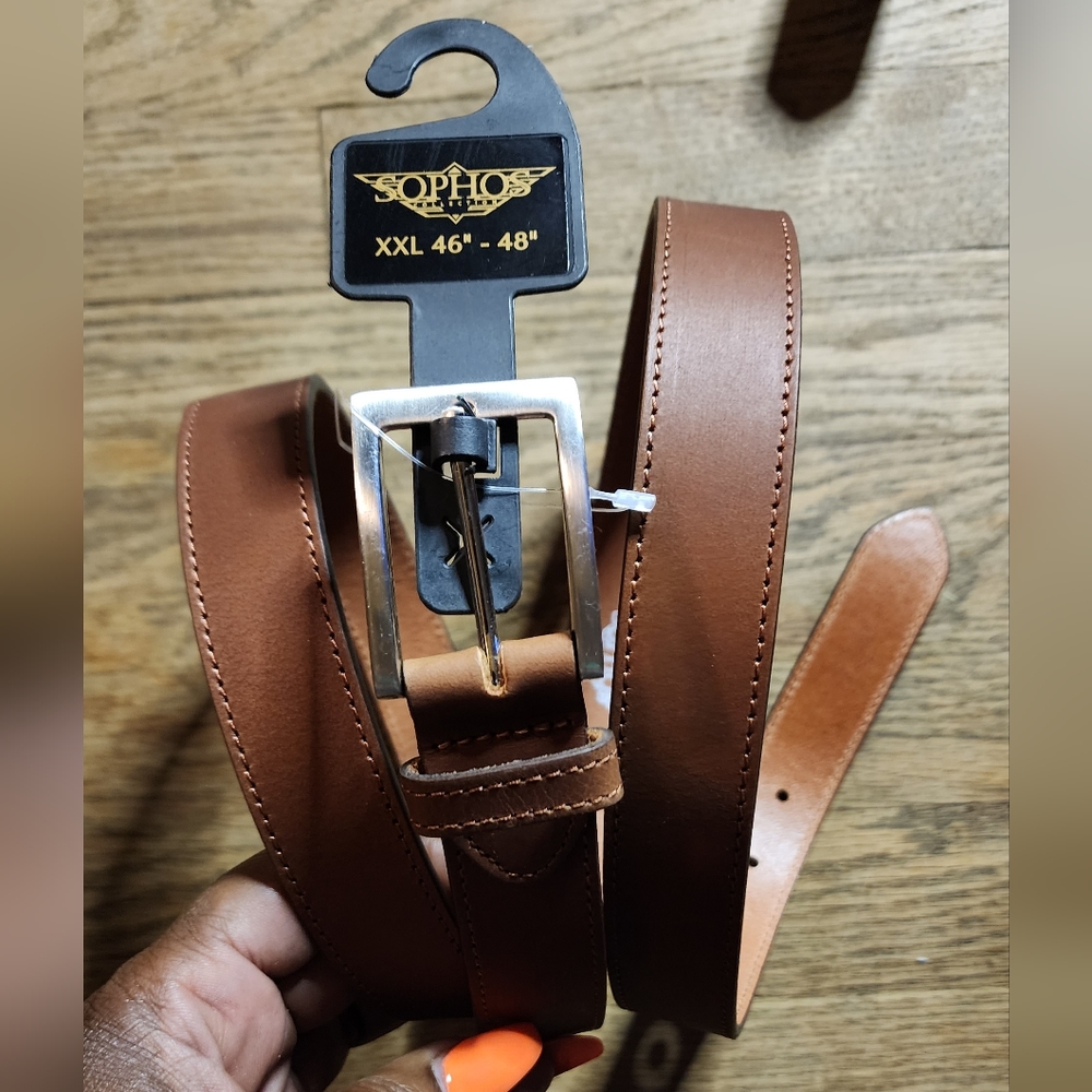Sz XXL 46-48. Sophos genuine leather belt.  New Brown